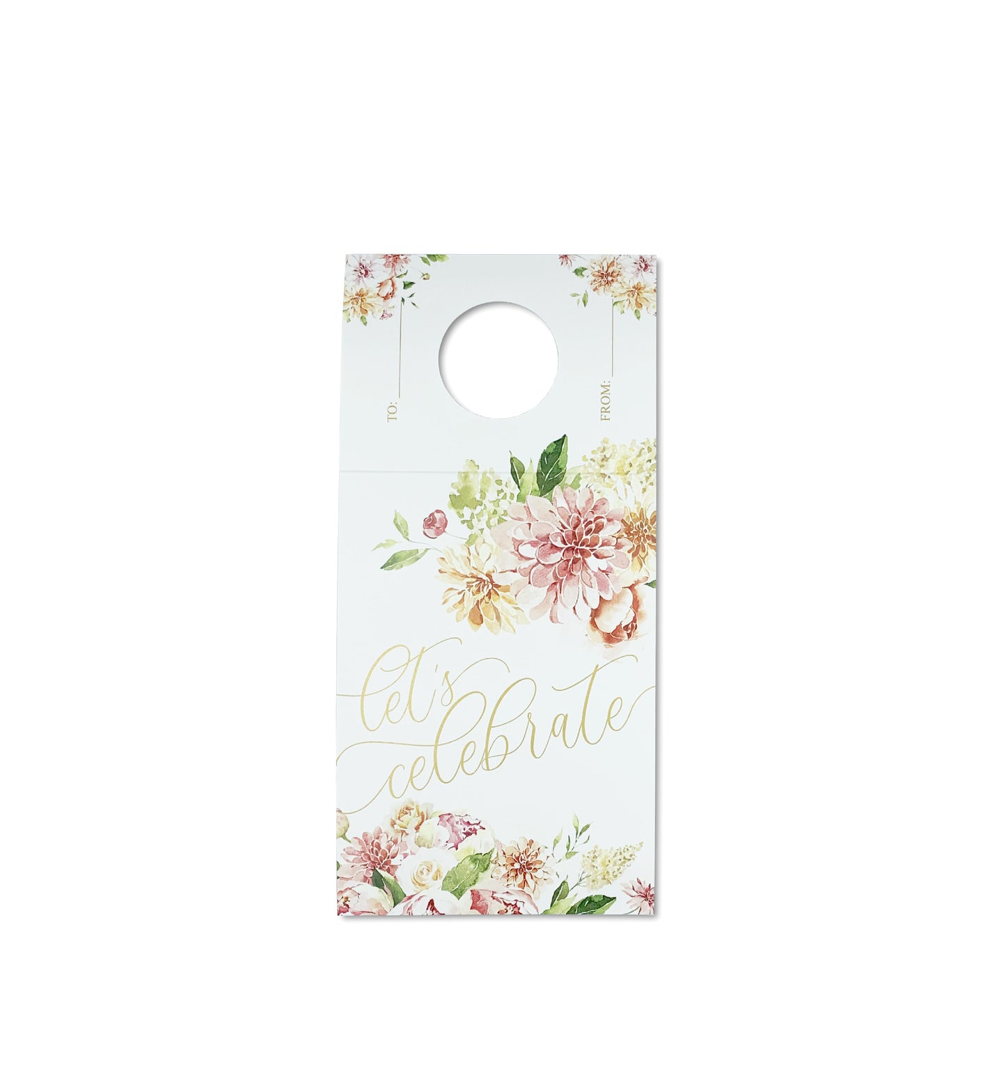Quinn Floral White | Let's Celebrate Wine Bottle Tag Kit