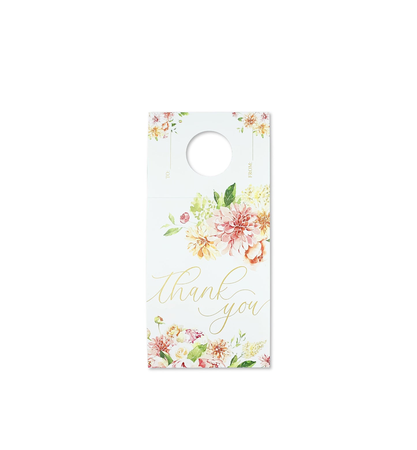 Quinn Floral White | Thank You Wine Bottle Tag Kit