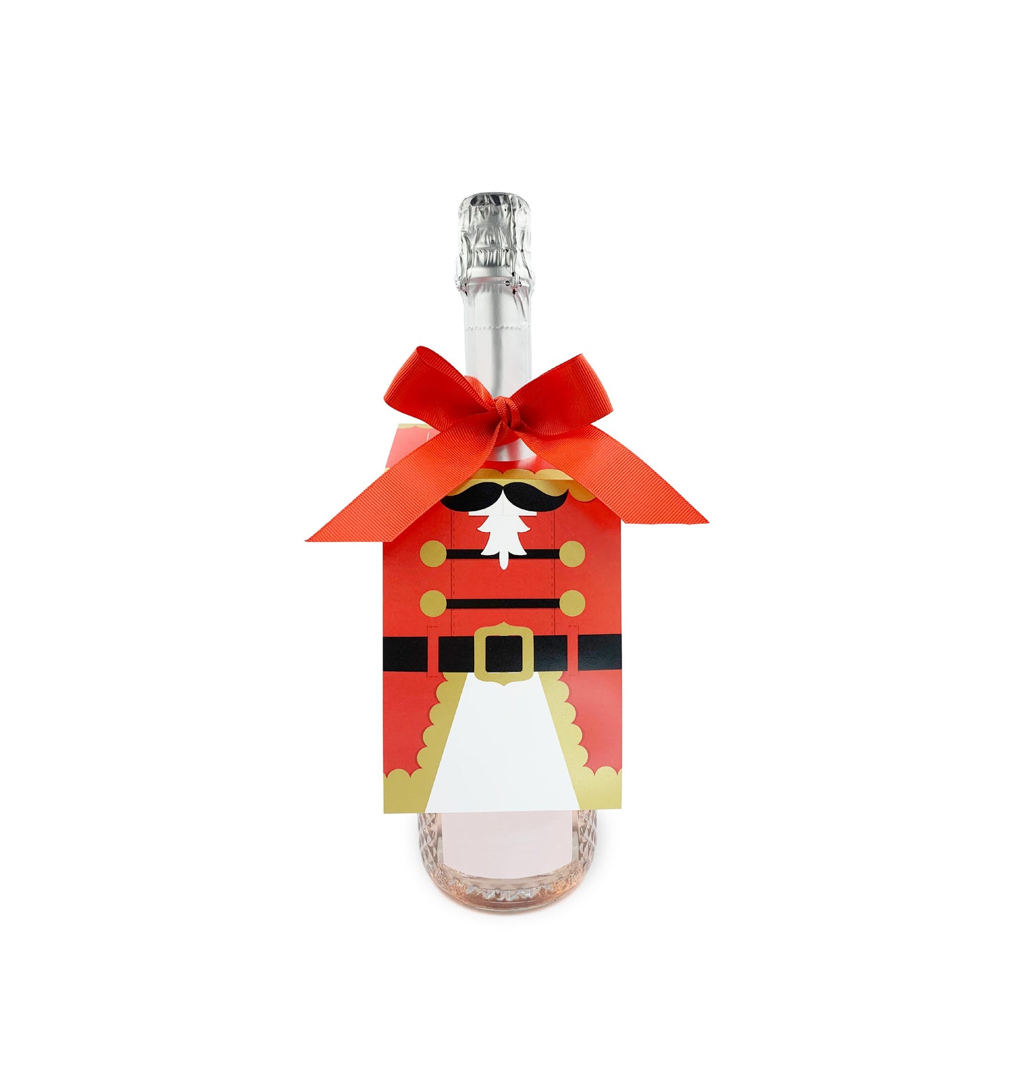 Nutcracker Coat Red | Wine Bottle Gift Tag Kit