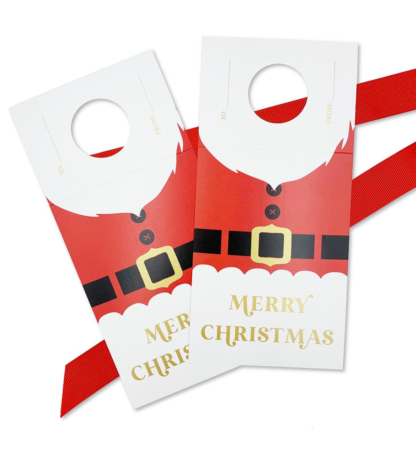 Santa Coat Red | Wine Bottle Gift Tag Kit