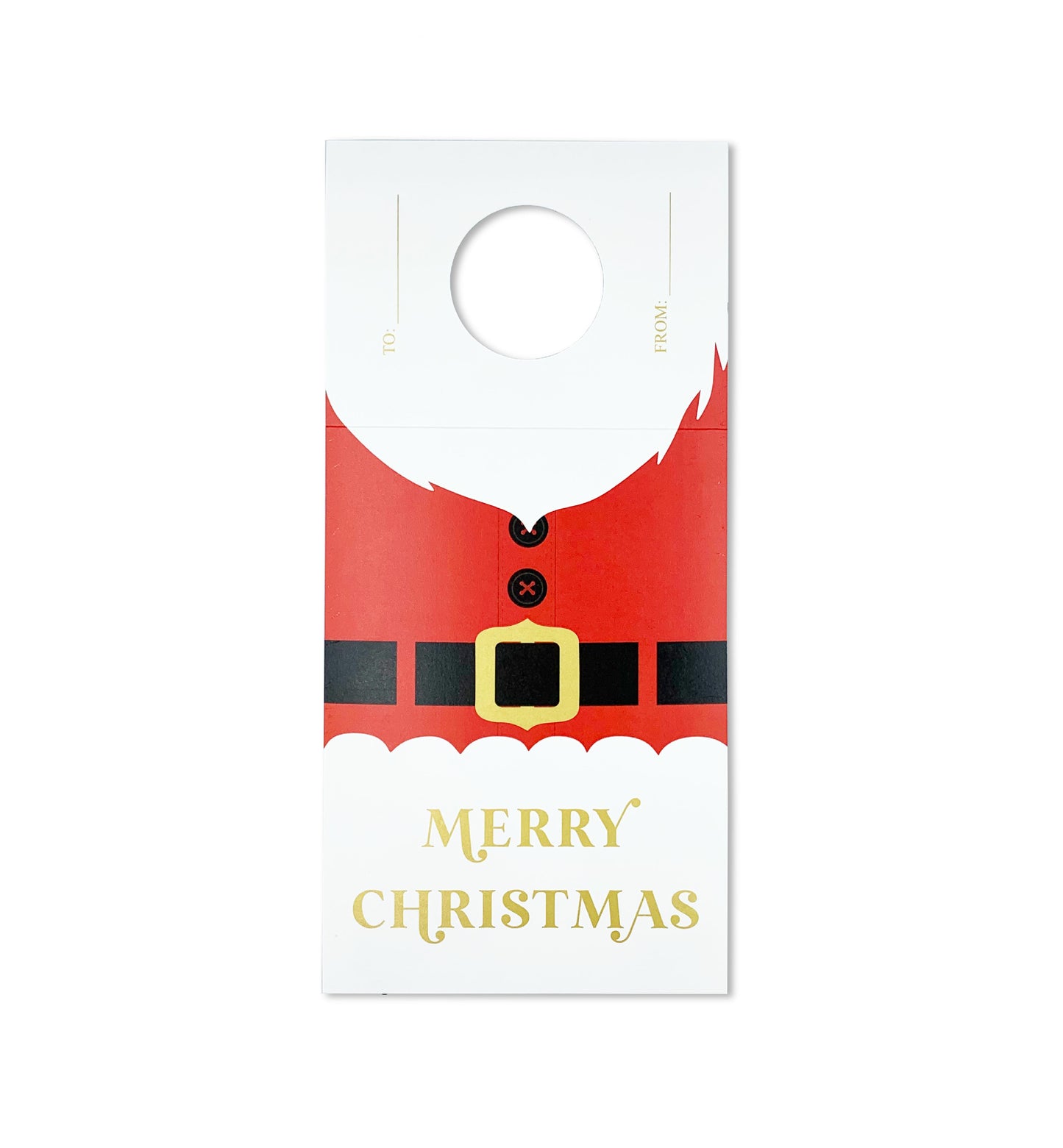 Santa Coat Red | Wine Bottle Gift Tag Kit