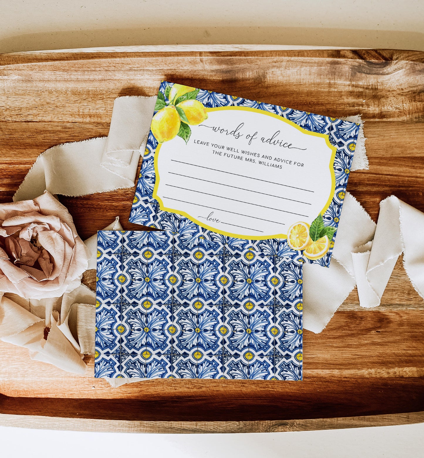 Positano Lemons | Printable Words Of Advice Sign and Card Bundle Template