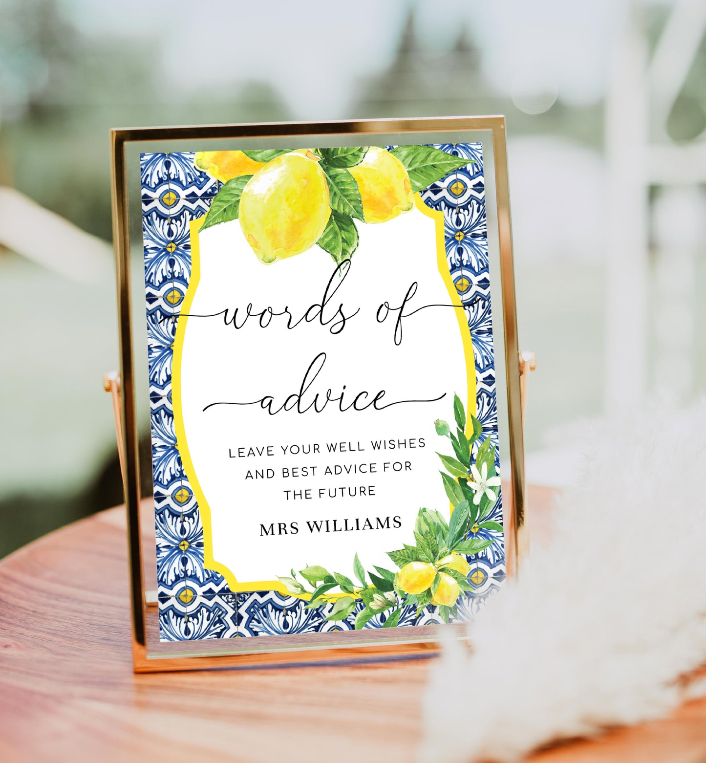 Positano Lemons | Printable Words Of Advice Sign and Card Bundle Template