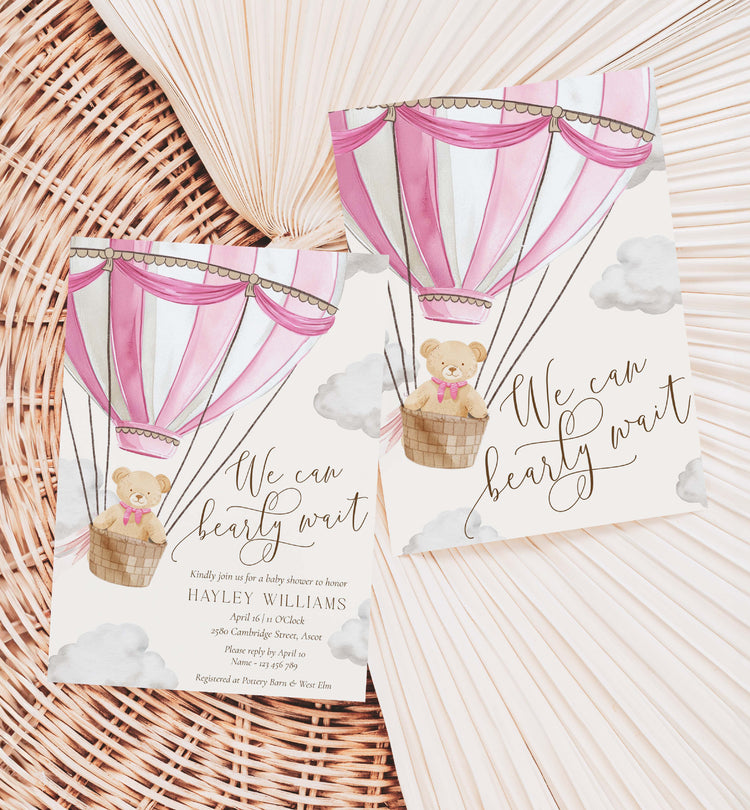 Bearly Wait Pink Baby Shower