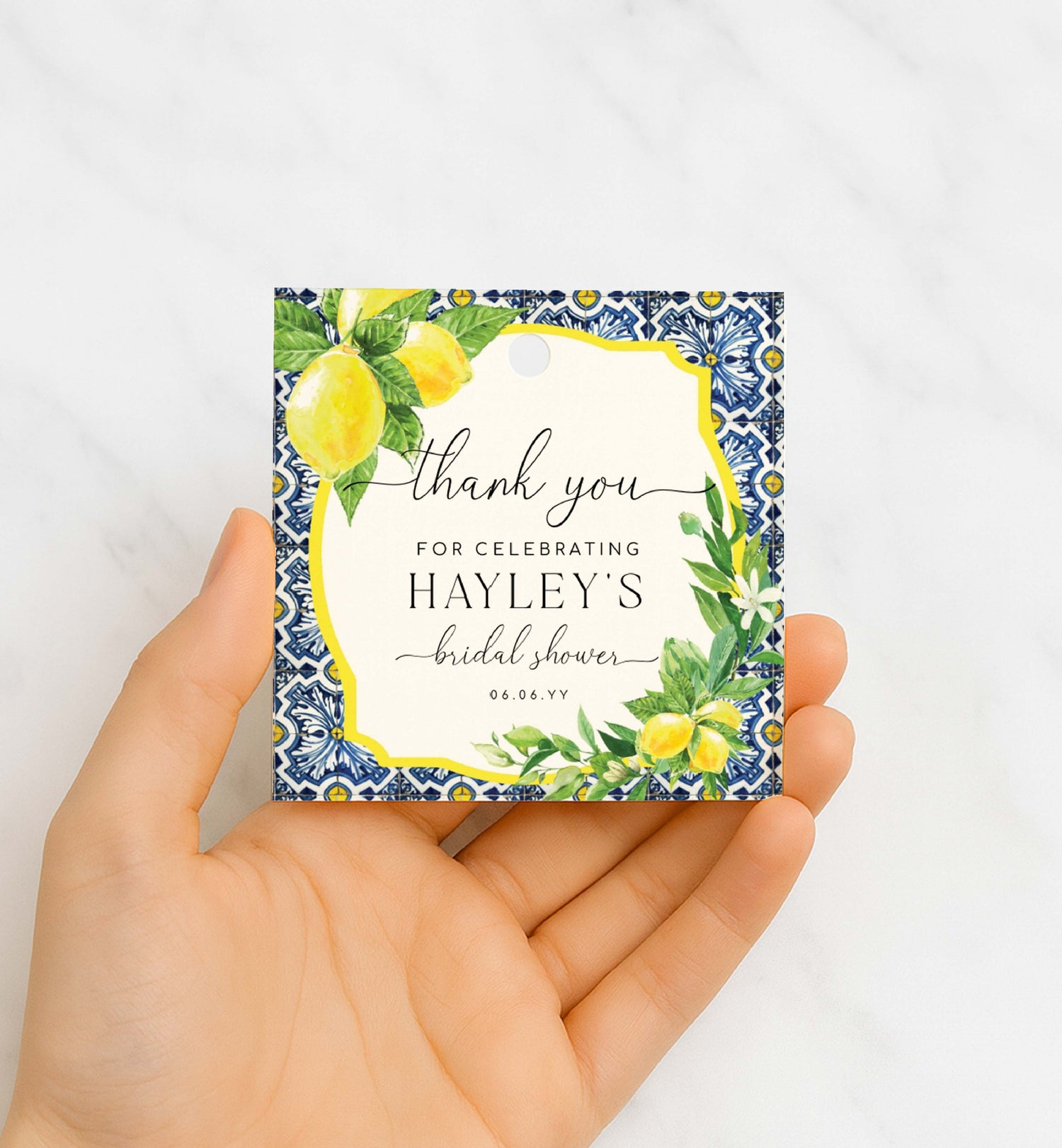 Positano Blue Tile Lemons Printable Templates