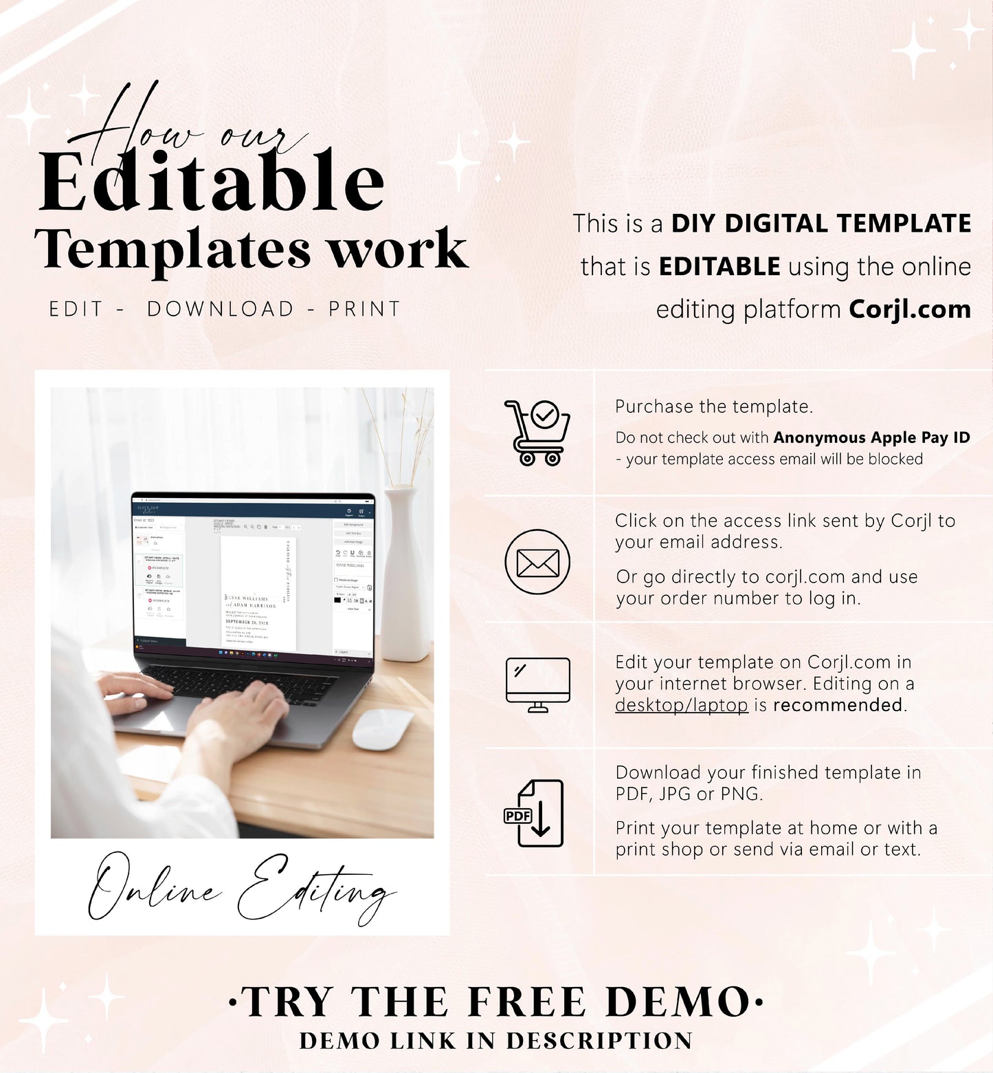 Estelle White | Printable Audio Guestbook Sign Template