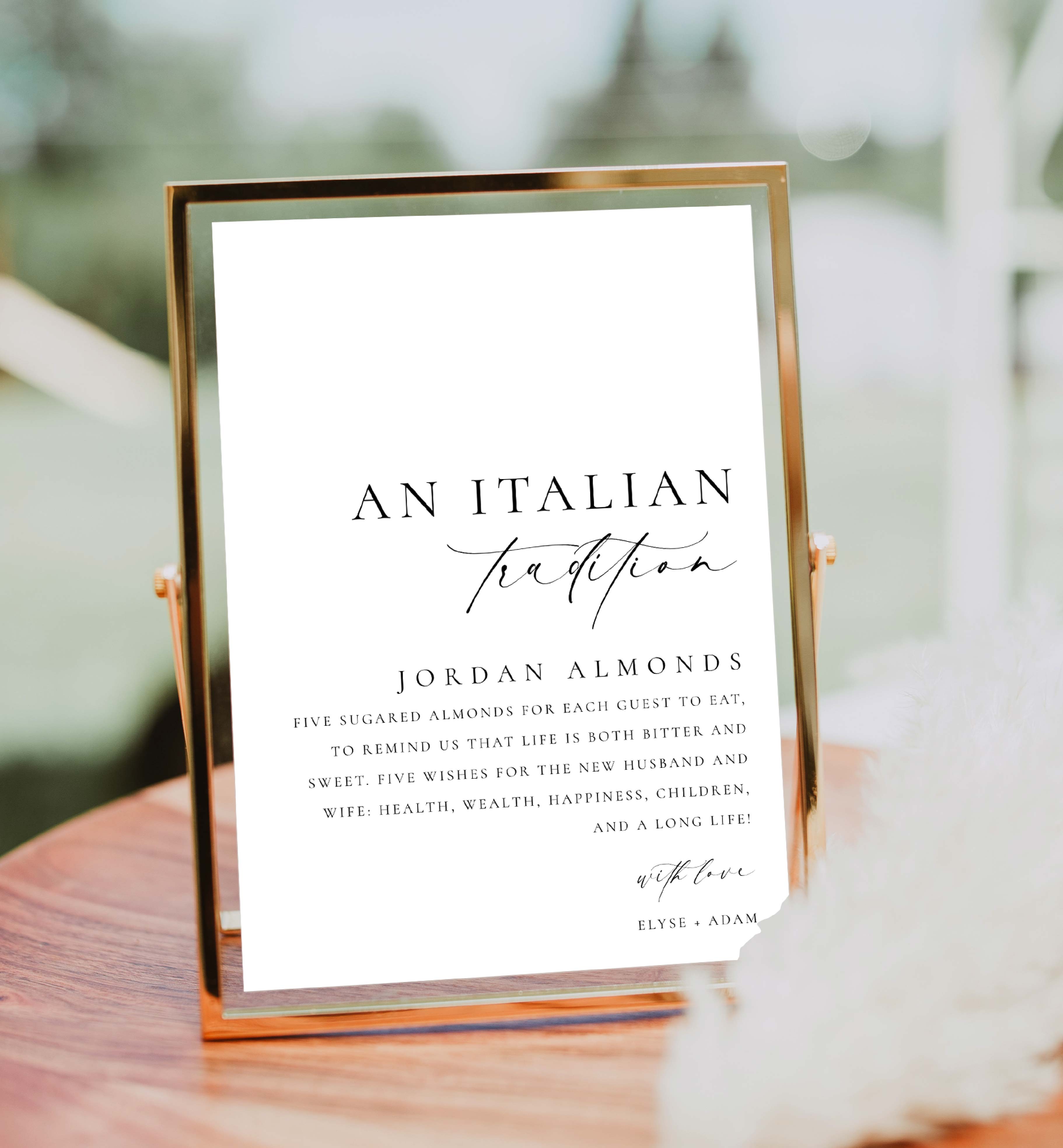 Italian Ign Ellesmere White | Printable An Italian Tradition Sign Template – Black ...