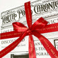 Nice List Member Approved By Santa Satin Ribbon, Red Gold, 25mm Wide Woven Edge Satin Ribbon, Christmas Decorations Craft and Wrap, Bows Presents Wrapping Ribbon