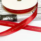 Nice List Member Approved By Santa Satin Ribbon, Red Gold, 25mm Wide Woven Edge Satin Ribbon, Christmas Decorations Craft and Wrap, Bows Presents Wrapping Ribbon