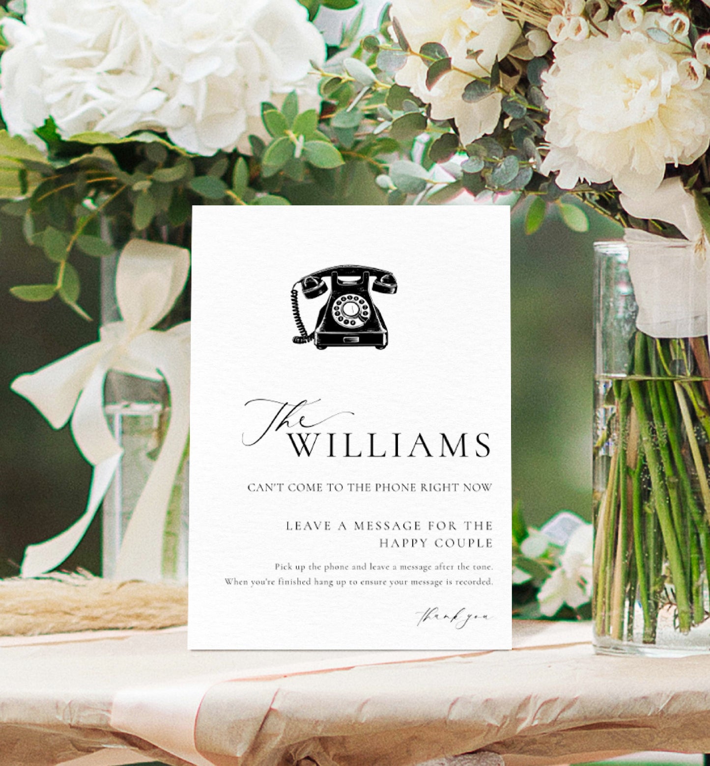 Ellesmere White | Printable Audio Guestbook Sign Template