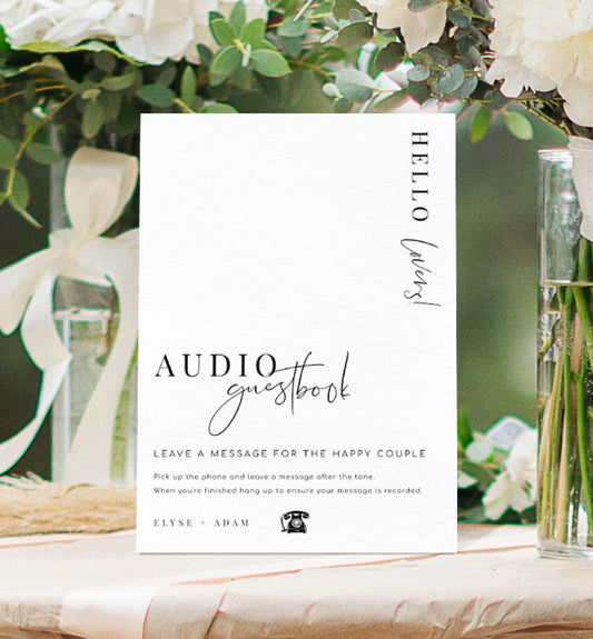 Estelle White | Printable Audio Guestbook Sign Template