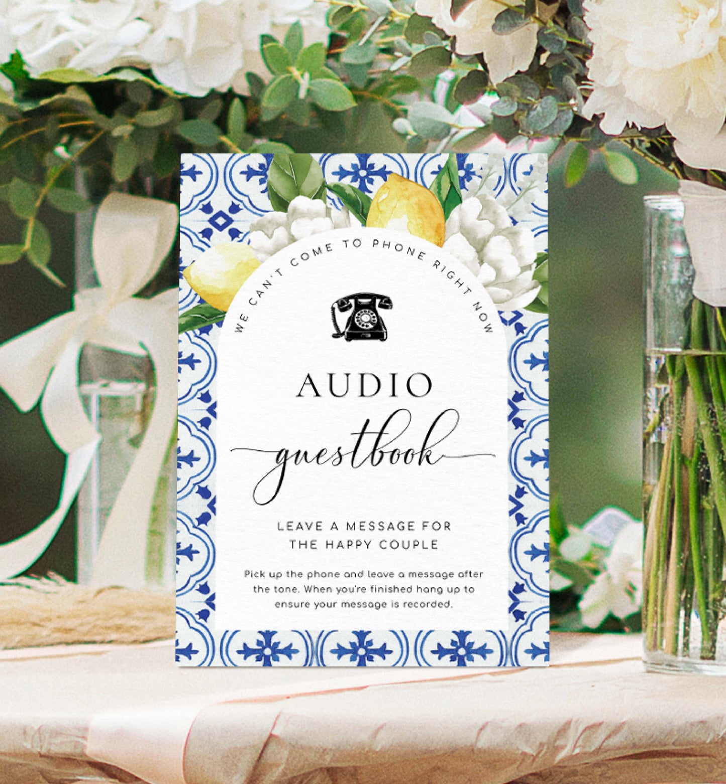 The Med Lemons | Printable Audio Guestbook Sign Template