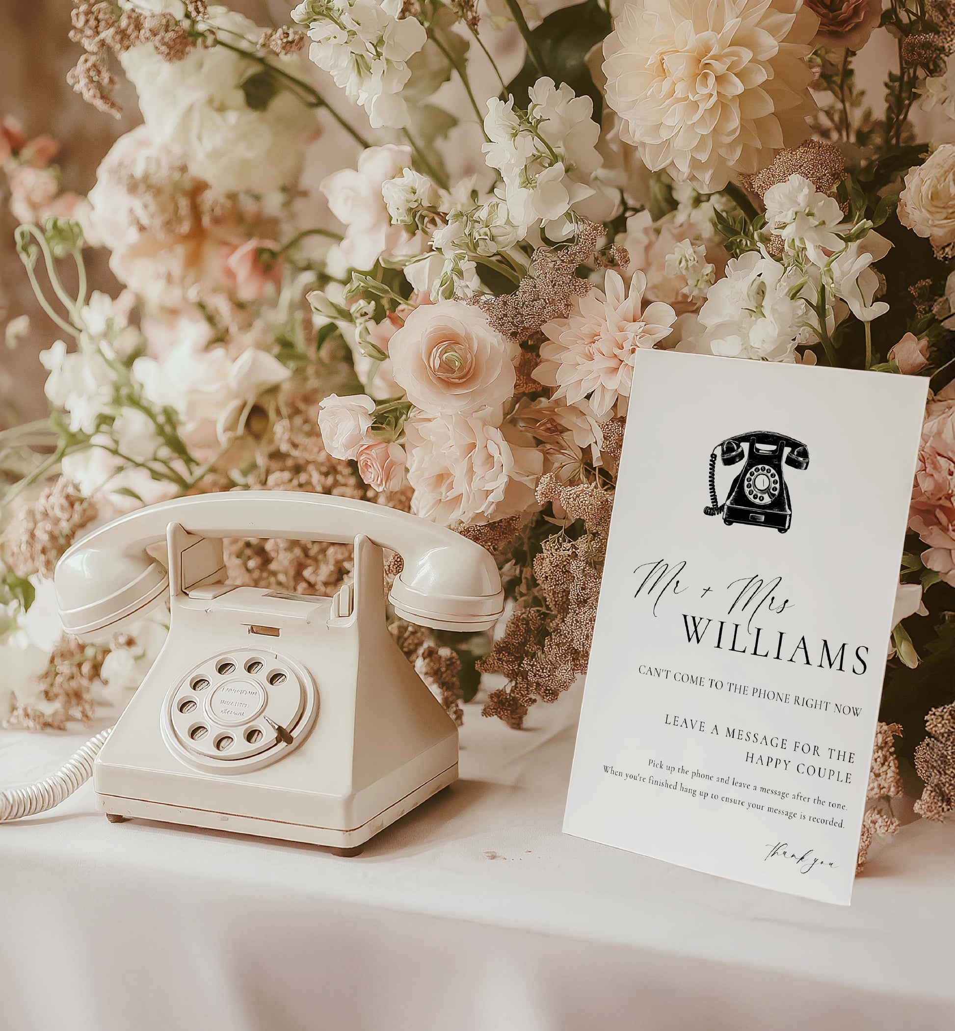 Printable Voicemail Audio Guestbook Sign, Minimalist Wedding Guestbook Sign, Audio Booth Sign, Phone Message Guest Book Sign, Ellesmere