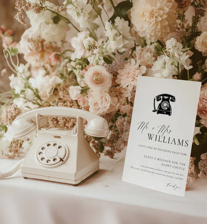 Printable Voicemail Audio Guestbook Sign, Minimalist Wedding Guestbook Sign, Audio Booth Sign, Phone Message Guest Book Sign, Ellesmere