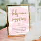 Baby Name Suggestions Card and Sign, Pink Watercolour Baby Name Ideas Game, Printable Girl Baby Shower Game