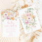 Printable Baby Shower Invitation Template, Editable Floral Girl Baby Shower, Prink Spring Floral Baby Shower, Boho Wildflower, Millie