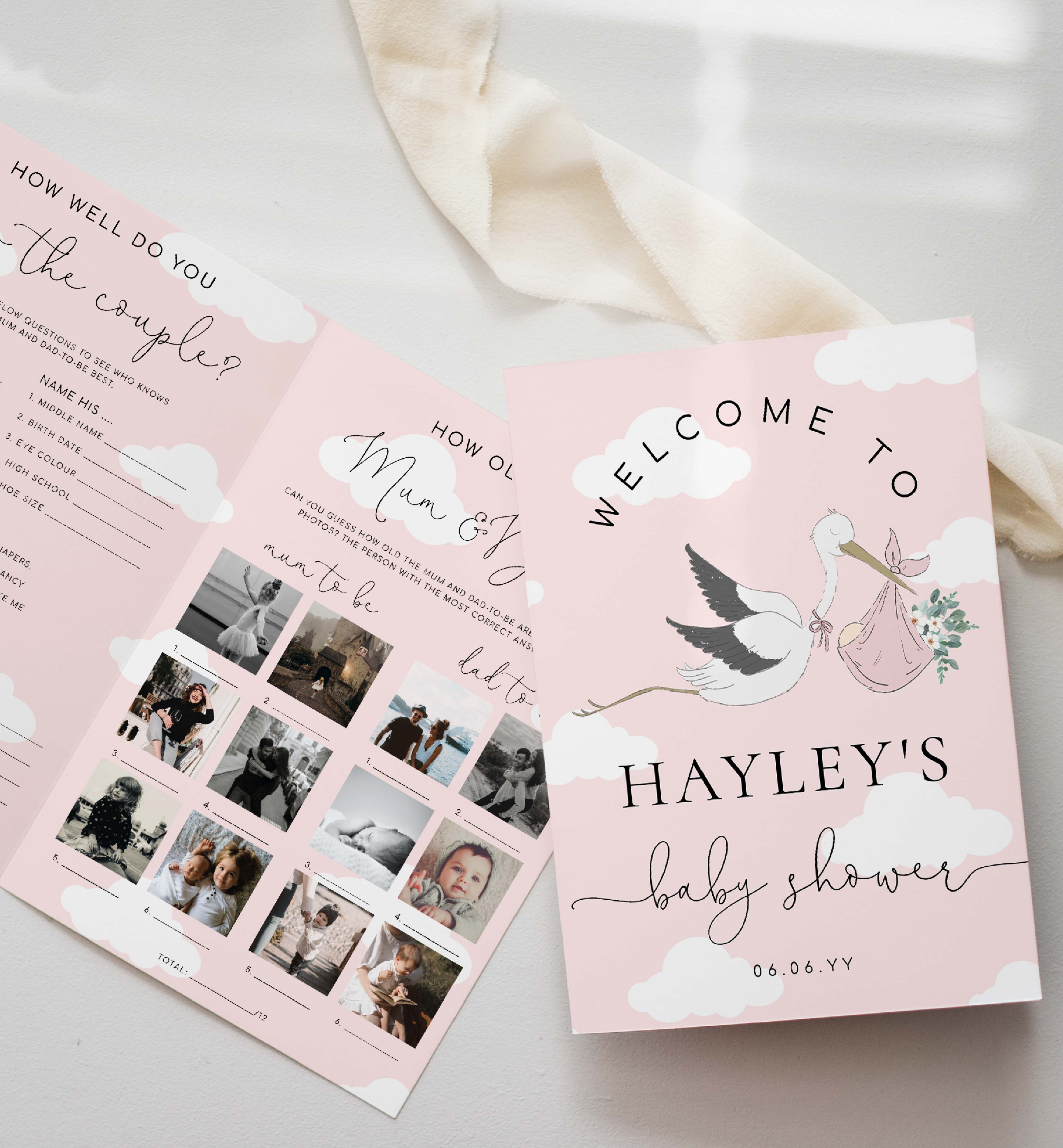 Stork Pink Printable Baby Shower Game Booklet Template Black Bow Studio stork-pink-printable-baby-shower-game-booklet-template-black-bow-studio