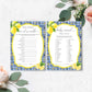 Positano Lemons | Printable Baby Shower Games Bundle Template