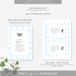 Gingham Blue Cow | Printable Baby Shower Invitation Template