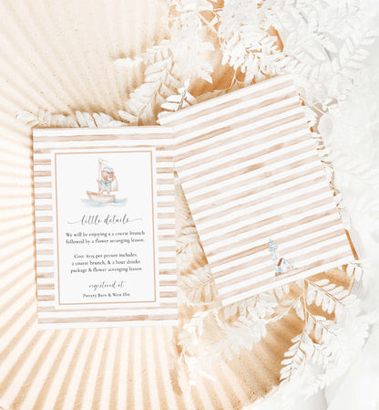 Sailor Bear Baby Shower Printable Invitation Suite, Books for Baby Card, Diaper Raffle Ticket, Beige Tan Nautical Boy Baby Shower Evite