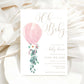 Oh Baby Baby Shower Invitation, Book Request, Raffle Ticket, Printable Pink Balloon Baby Shower Invite, Girl Baby Shower Invite, Darlington