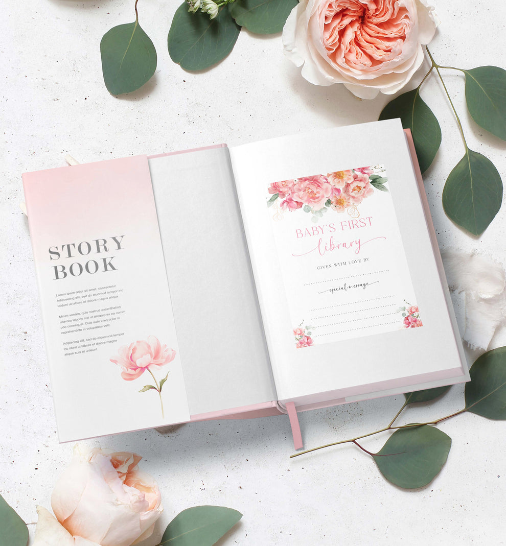 Piper Floral White | Printable Bookplate Label Template – Black Bow Studio