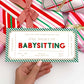 Printable Babysitting Gift Voucher Template, Christmas Childminding Gift Certificate, Childminding Date Night Voucher, Present Coupon Stripe