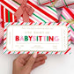 Babysitting Custom Gift Voucher Template, Printable Childminding Gift Certificate, Childminding Date Night Voucher, Present Coupon, Stripe