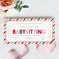 Babysitting Custom Gift Voucher Template, Printable Childminding Gift Certificate, Childminding Date Night Voucher, Present Coupon, Stripe