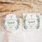 Printable Baptism Thank You Tag, Italian Olive Leaves Grazie Favor Tag Template, Boy Christening Thank You Favor Tag, Olive Grove