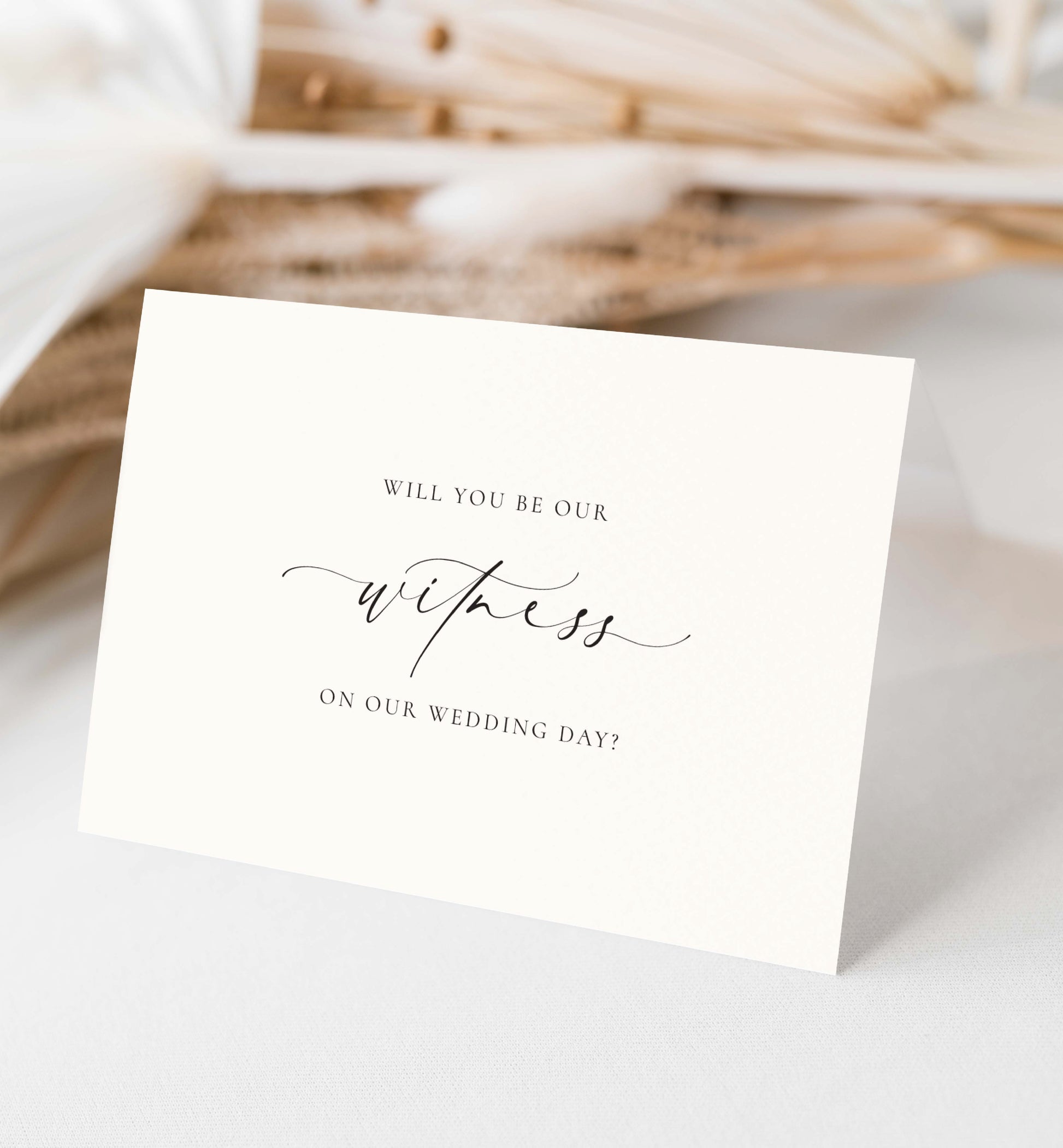 Will You Be Our Witness Card, Wedding Witness Proposal Card, Minimalist Wedding Card, Wedding Proposal Card, Off White Ivory, Ellesmere