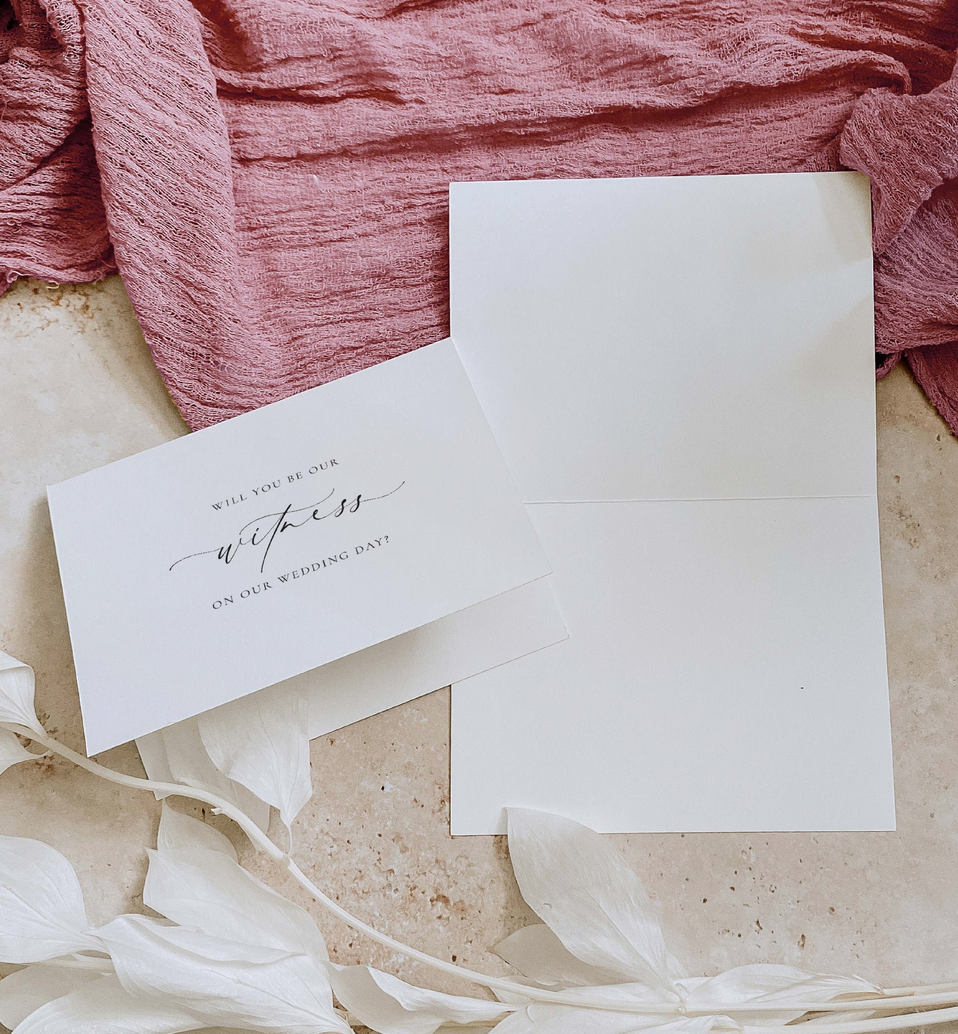 Will You Be Our Witness Card, Wedding Witness Proposal Card, Minimalist Wedding Card, Wedding Proposal Card, Off White Ivory, Ellesmere