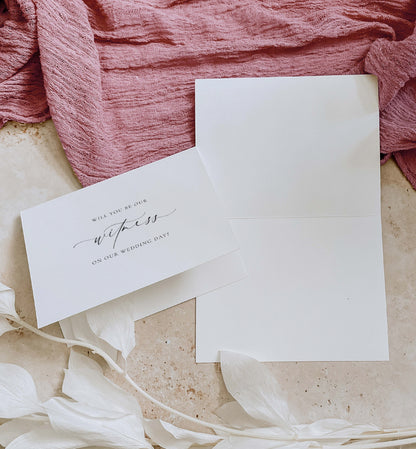 Will You Be Our Witness Card, Wedding Witness Proposal Card, Minimalist Wedding Card, Wedding Proposal Card, Off White Ivory, Ellesmere