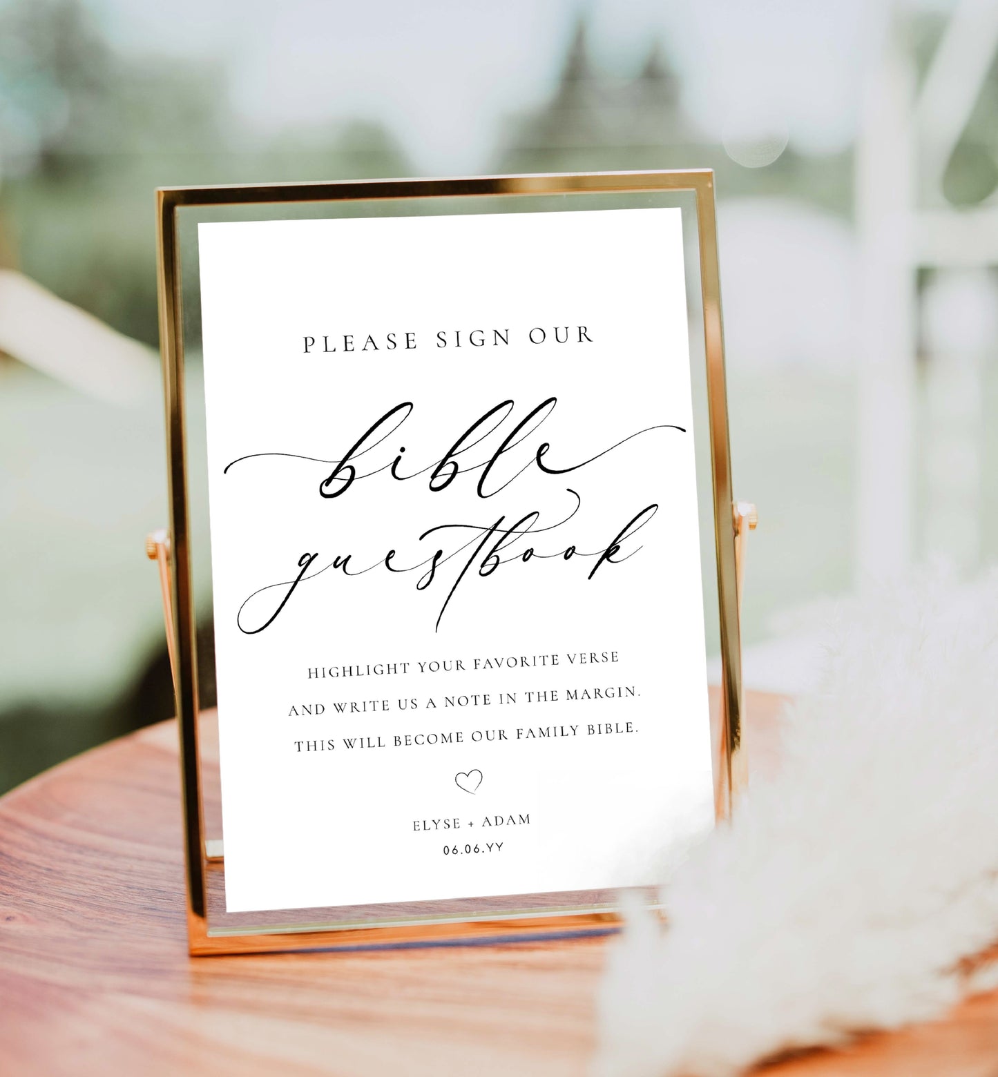 Printable Sign Our Bible Guestbook Sign, Minimalist Wedding Bible Guest Book Sign, Modern Sign Our GuestBook Sign, Wedding Signage