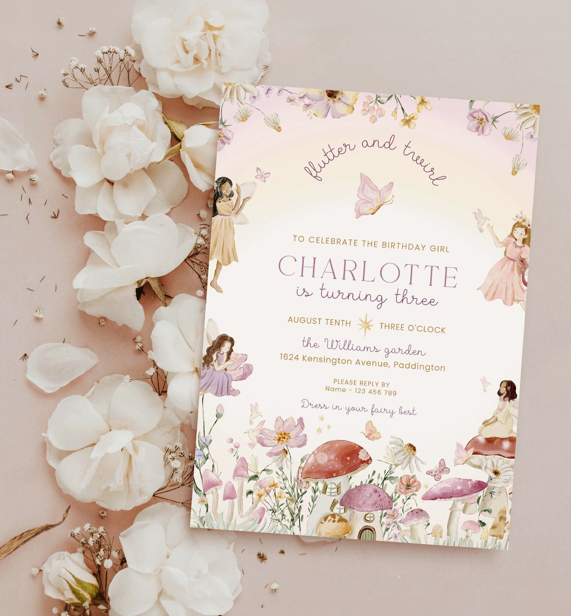 Fairy Multi | Printable Birthday Invitation Template – Black Bow Studio fairy-multi-printable-birthday-invitation-template-black-bow-studio