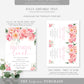 Piper Floral White | Printable Birthday Lunch Invitation Template