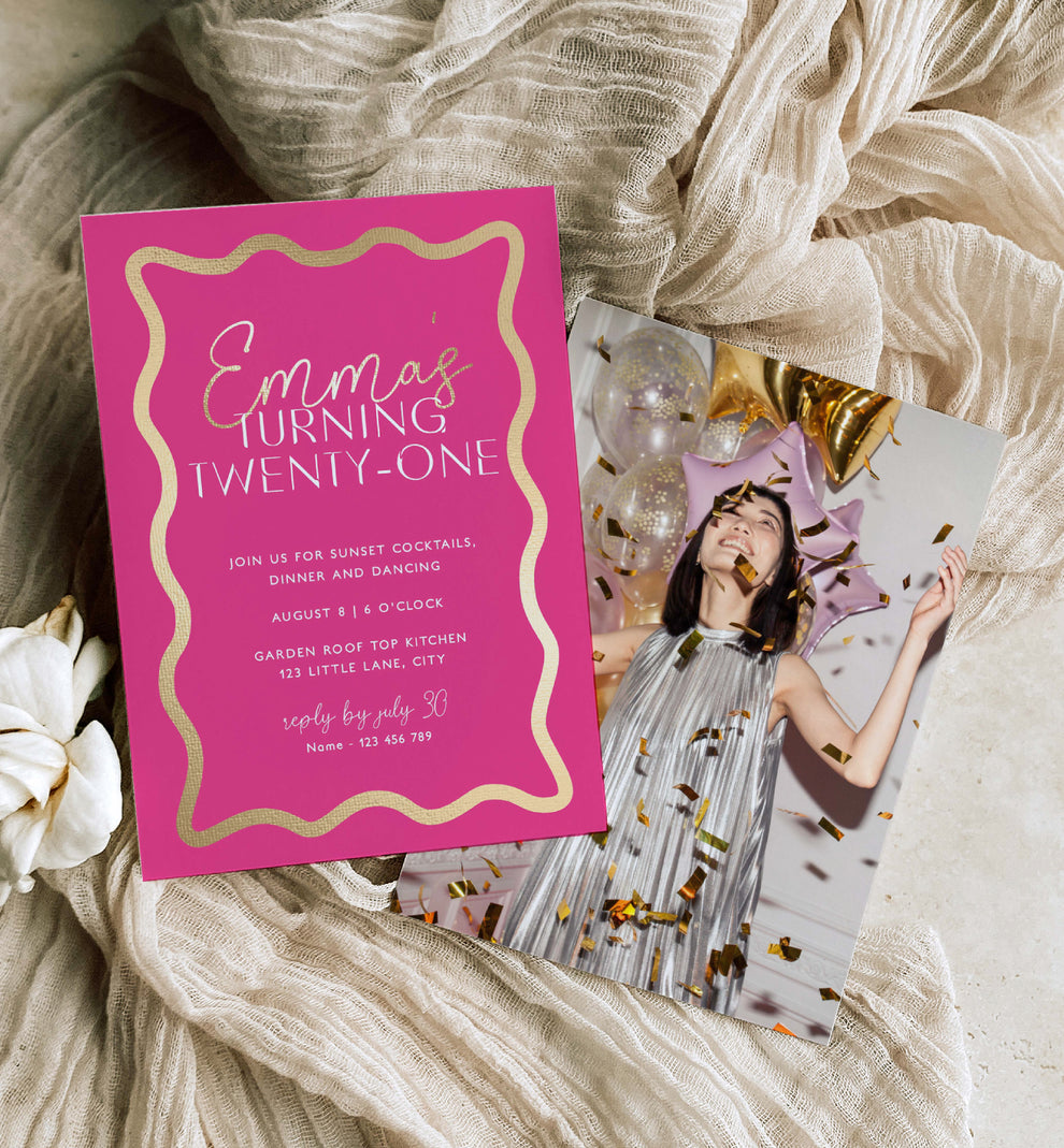 wave-hot-pink-gold-printable-birthday-invitation-template-black-bow