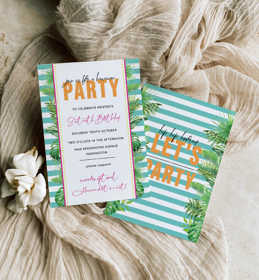 Tropical Hawaiian | Printable Birthday Invitation