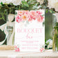 Printable Bouquet Bar Sign, Flower Bar Sign, Bridal Shower Bouquet Station Sign, Hot Pink Peony, Blush Floral Flower Favor Sign, Piper