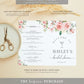 Darcy Pink | Printable Bridal Shower Game and Menu Booklet Template
