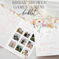 Bridal Shower Menu and Games Booklet, Spring Floral, Printable Bridal Shower Menu, Where Were They Photo Game, Hens Party Games, Millie