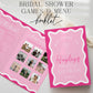 Hot Pink Wavy Bridal Shower Menu and Games Booklet, Modern Wavy Line Bridal Shower Game, Printable Menu Template, Hens Party Games, Wave
