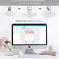 Piper Floral White | Printable Baby Shower Invitation Suite Template