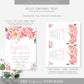 Piper Floral White | Printable Baby Shower Invitation Suite Template