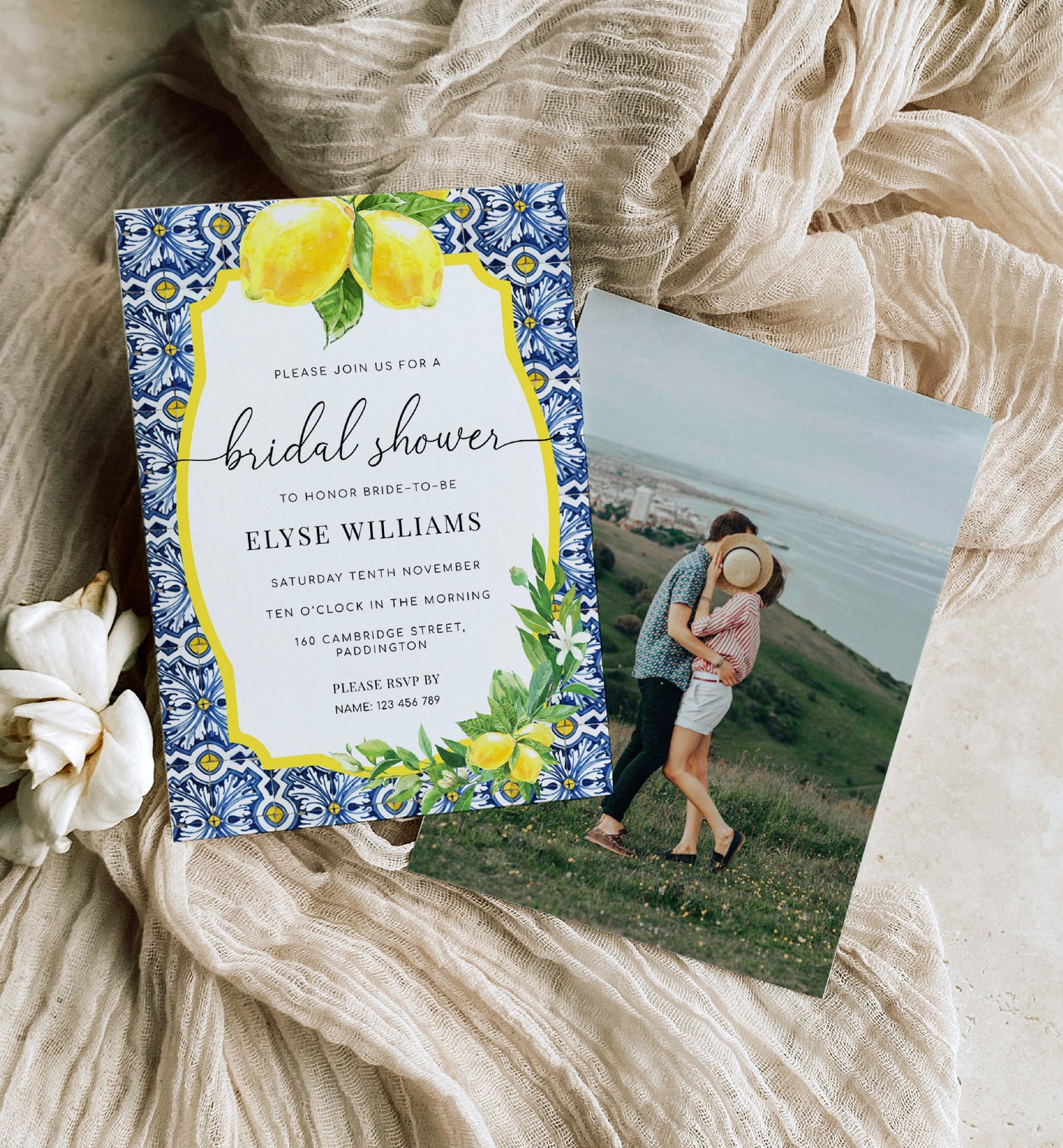 Positano Lemons | Printable Bridal Shower Invitation Suite Template