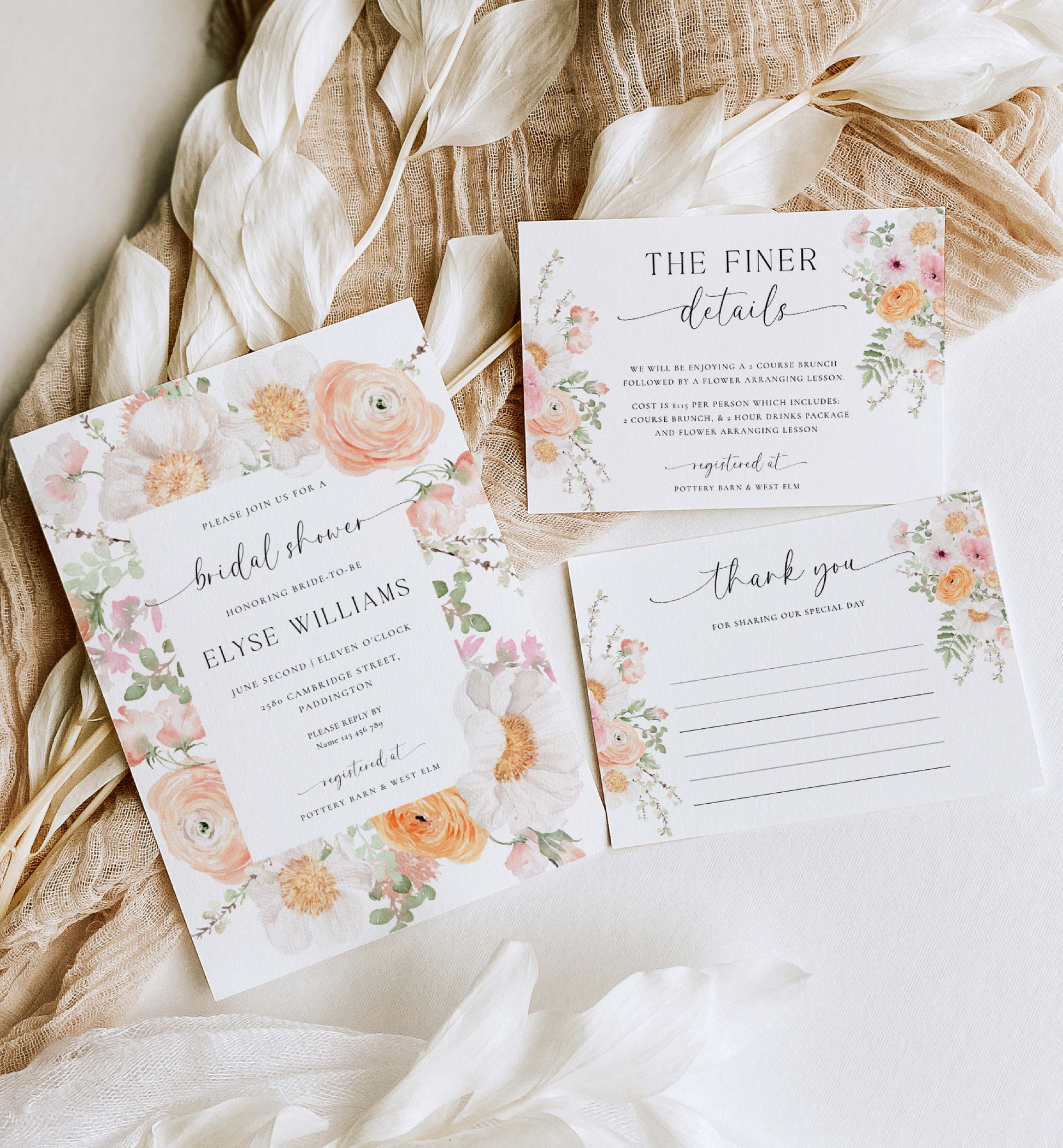 Brides Invitation Kit Printable Autumnal Wedding Invitations And
