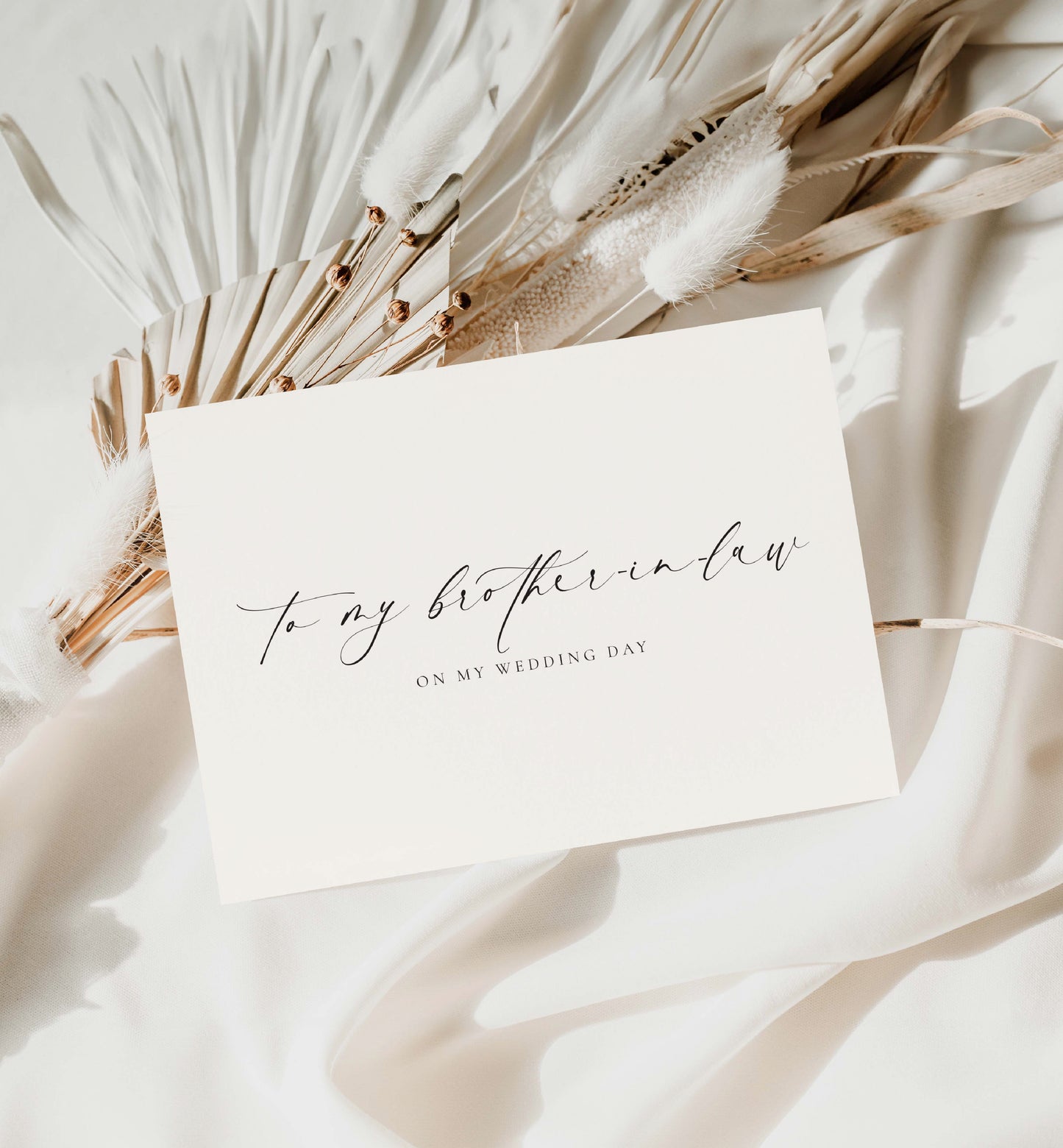 To My Brother-In-Law On MY Wedding Day Card, Modern Minimalist Wedding Day Card, Groom To Brother-In-Law Wedding Day Card, Ivory, Ellesmere