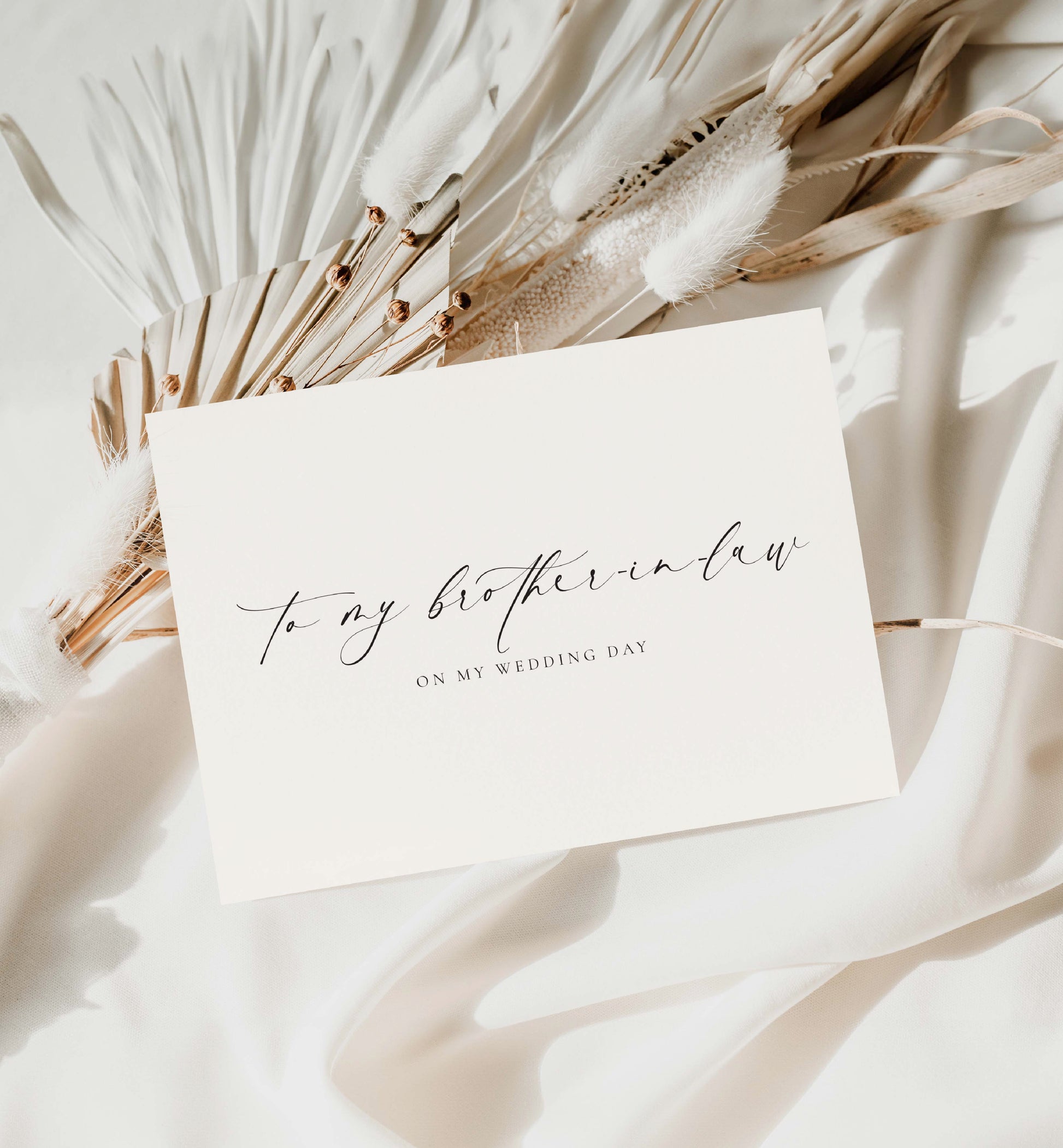 To My Brother-In-Law On MY Wedding Day Card, Modern Minimalist Wedding Day Card, Groom To Brother-In-Law Wedding Day Card, Ivory, Ellesmere