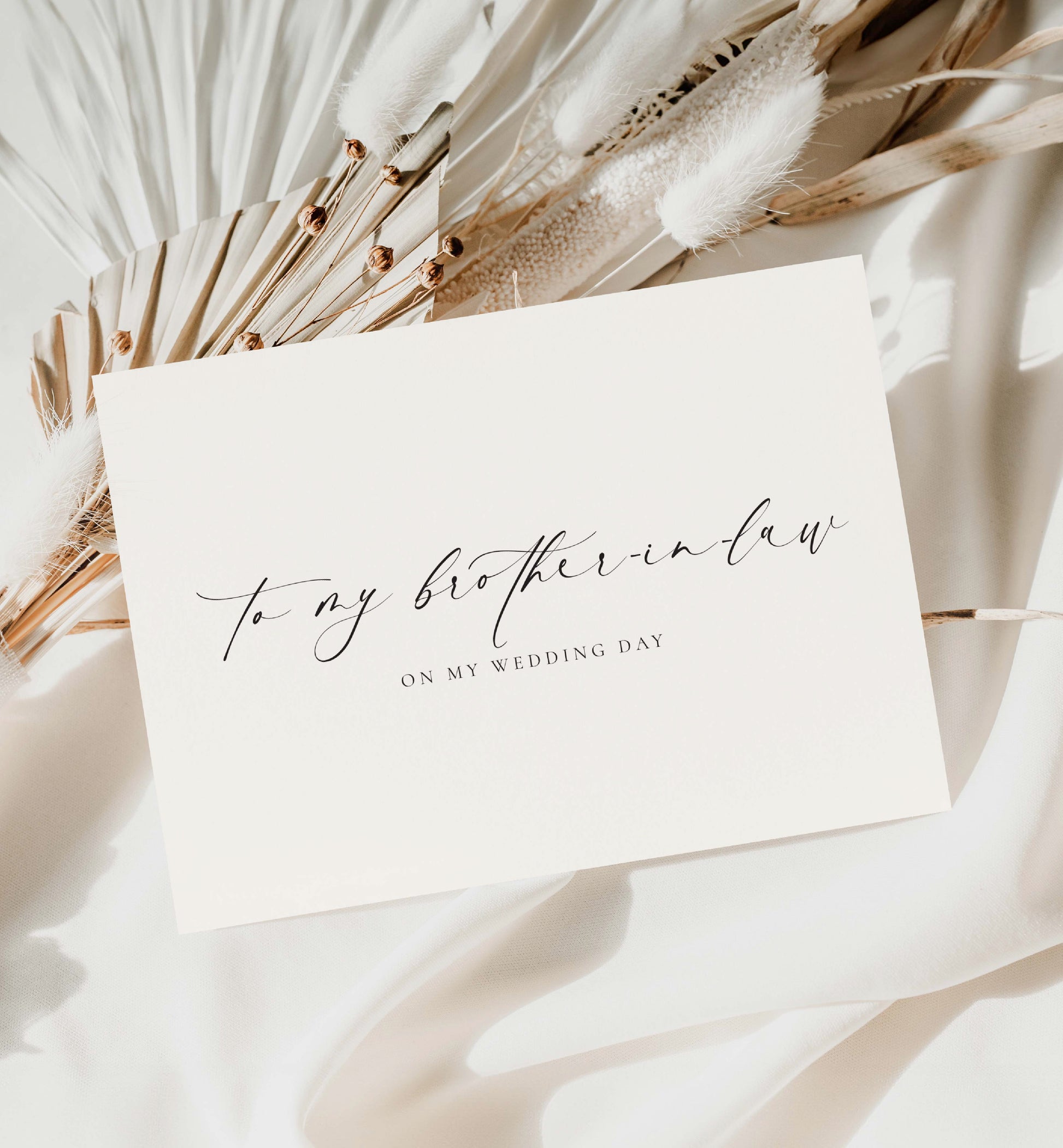 To My Brother-In-Law On MY Wedding Day Card, Modern Minimalist Wedding Day Card, Groom To Brother-In-Law Wedding Day Card, Ivory, Ellesmere