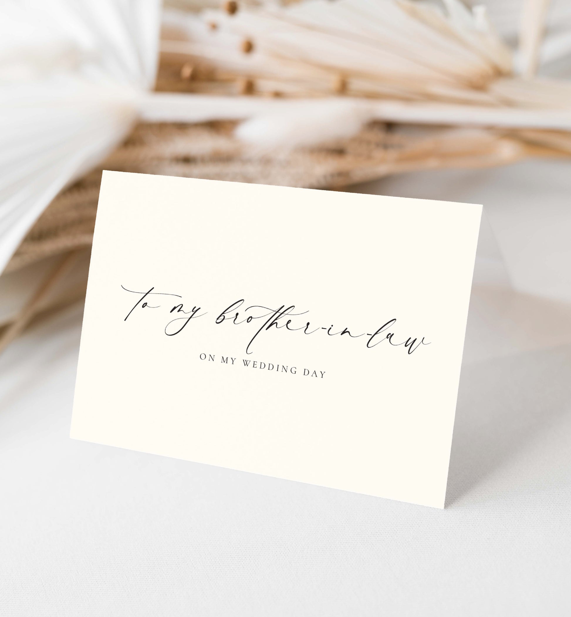 To My Brother-In-Law On MY Wedding Day Card, Modern Minimalist Wedding Day Card, Groom To Brother-In-Law Wedding Day Card, Ivory, Ellesmere